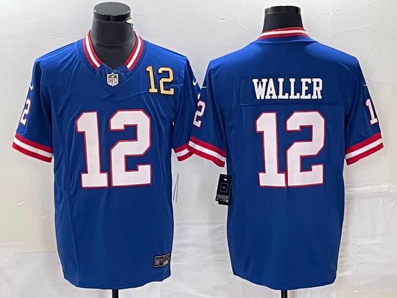 Men New York Giants #12 Waller Blue Nike Vapor Limited 2023 NFL Jerseys style 1->mlb hats->Sports Caps